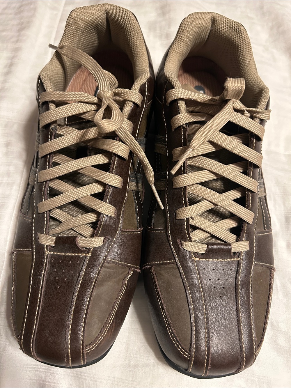 Skechers Men's Brown and Tan Athletic Lace-Up Sneakers Size 12